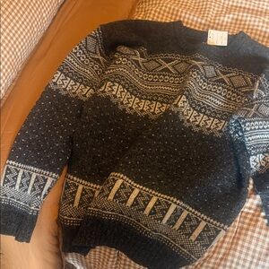 Woolrich Black and Gray Crewneck Sweater